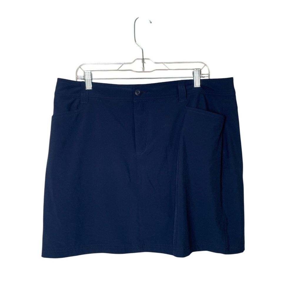 Eddie Bauer Navy Skort Skirt Shorts Women’s Size 16 Athletic Golf Travel Pockets